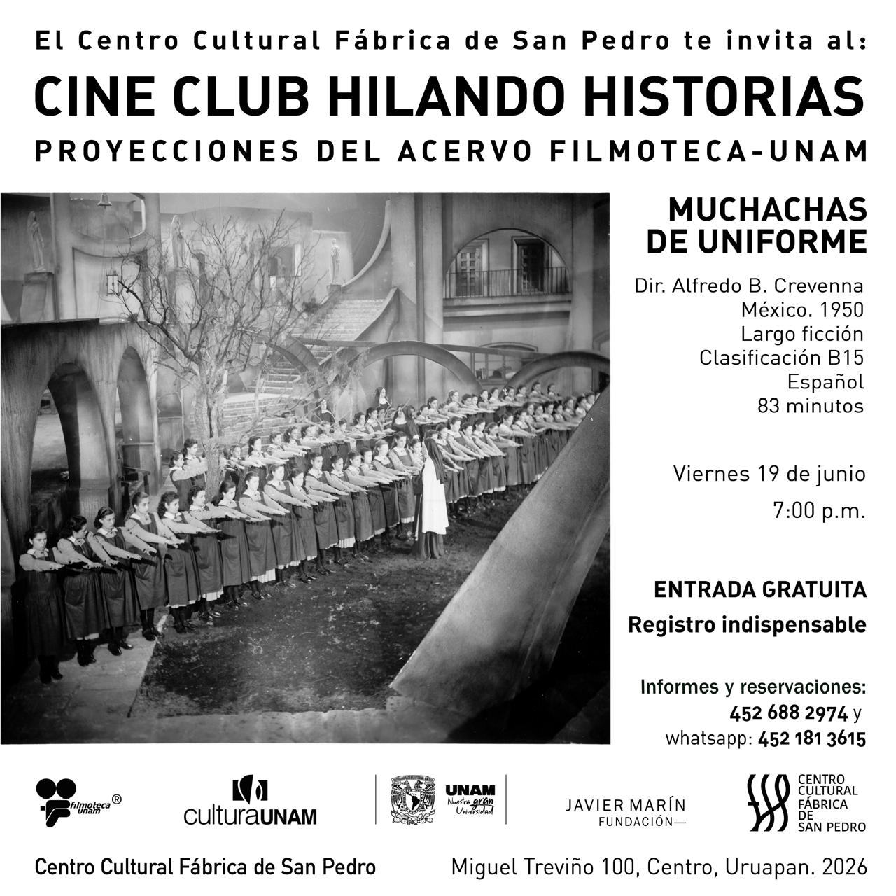 Proyección cinematográfica de Muchachas de uniforme. Cineclub